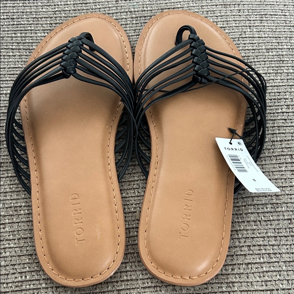 Torrid Black and Tan Strappy Sandals
